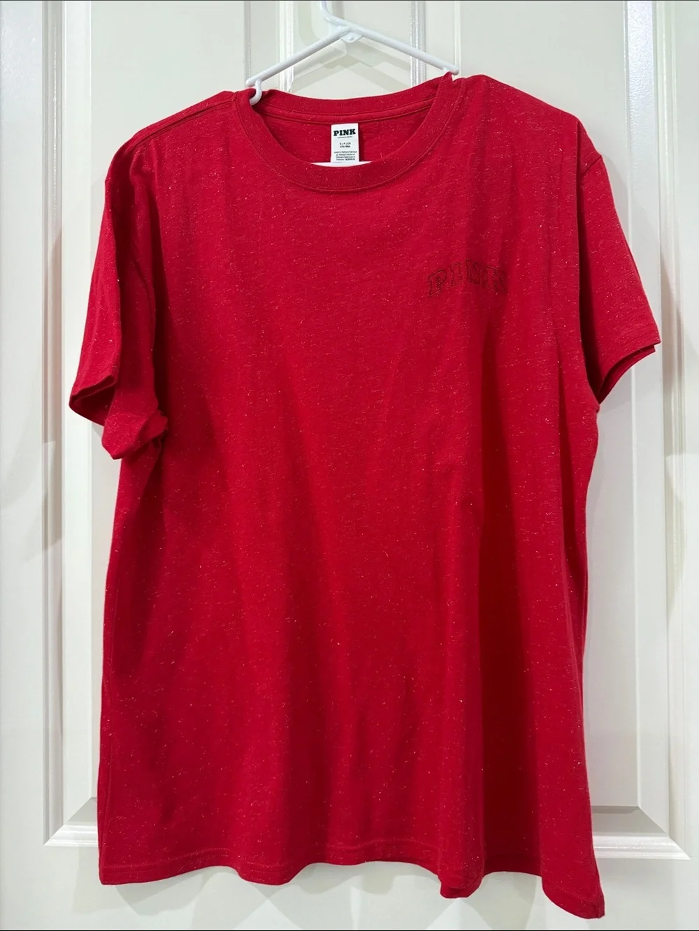 PINK Victoria's Secret Campus Cotton T-shirt in Bright Vermillion - Picture 2 of 9